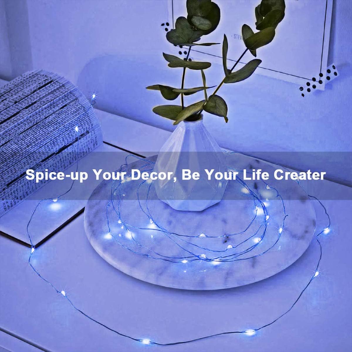 Led Fairy Lights Battery Operated, 2 Packs Mini Battery Powered Copper Wire Starry Fairy Lights for