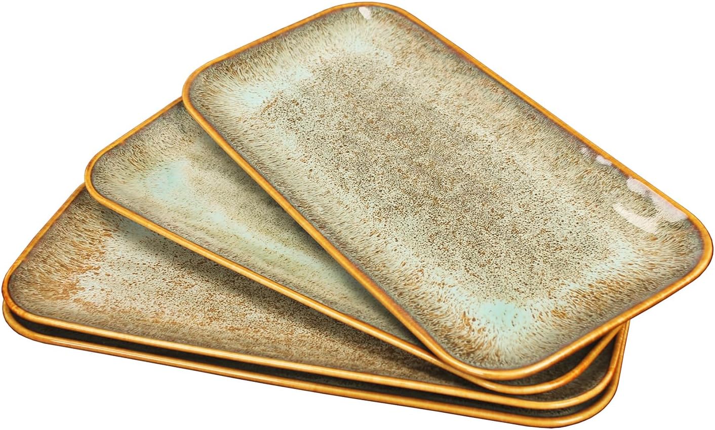 Ceramic Dinner Plates Dish Set, Set of 4, Microwave Oven and Dishwasher Safe,Scratch Resistant