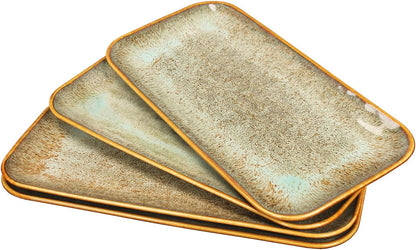 Ceramic Dinner Plates Dish Set, Set of 4, Microwave Oven and Dishwasher Safe,Scratch Resistant