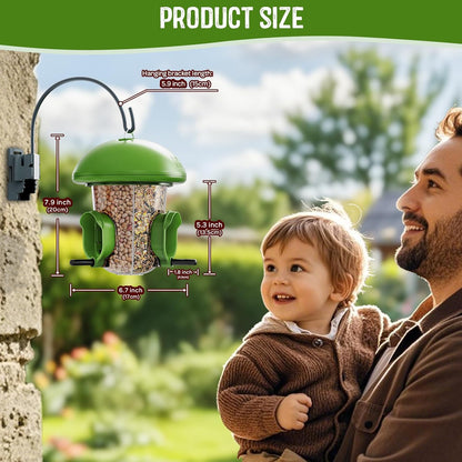 LONA Bird Feeders for Outdoors Hanging – 3 Separate Compartments, 3 Feeding Ports, Weatherproof