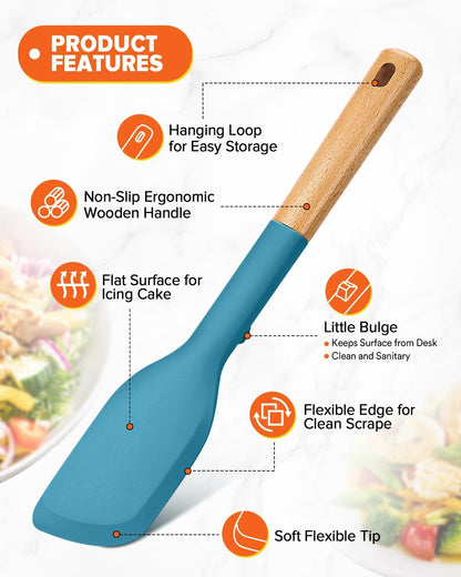 Cooking Spoon and Scraper for Nonstick Cookwares, Great for Cooking and Serving Durable BPA-Free