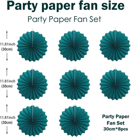 Green Birthday Decorations,DIY Green Paper Fans Hanging Decoration ,Party Supplies Party Fans 12in