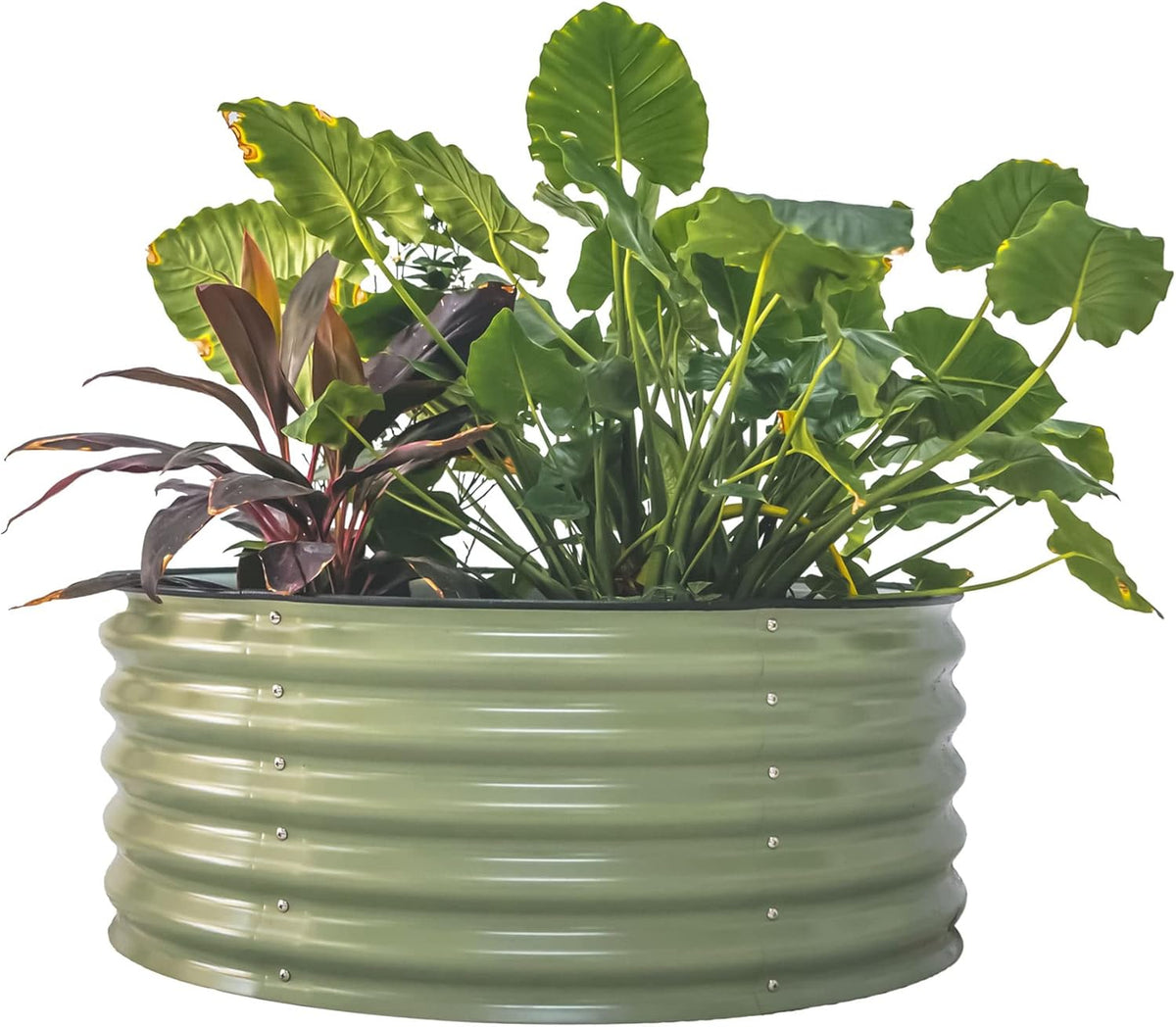 Vego garden 17" Tall 42" Round Raised Garden Bed Metal Raised Bed Planter Box for Vegetables