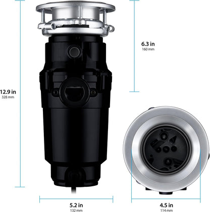 Waste Maid 10-US-WM-158-3B Garbage Disposal Anti-Jam Stainless Steel Food Waste Grinding System