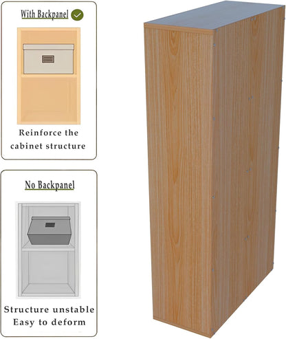 8-Cube Storage Shelf Bookcase - Wooden 4-Tier Floor Standing Open Bookshelf for Home and Office