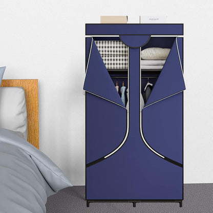SORCEDAS Portable Wardrobe Closet Storage Organizer Metal Hanging Rack Non-Woven Fabric 34 Inch