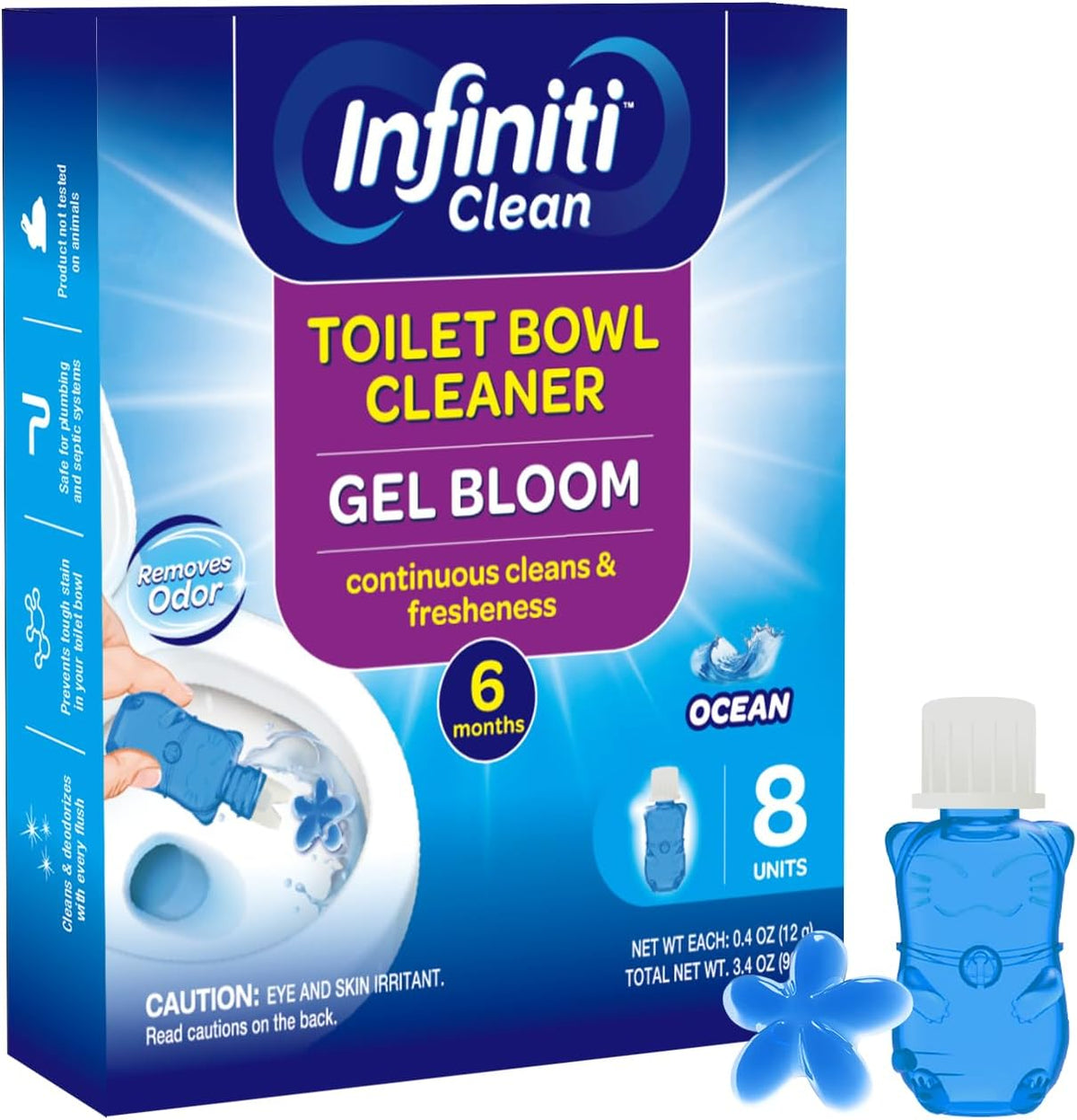 Toilet Gel Stamp - 8 Packs Toilet Bowl Cleaner Gel with Automatic Click, Freshener for Toilet