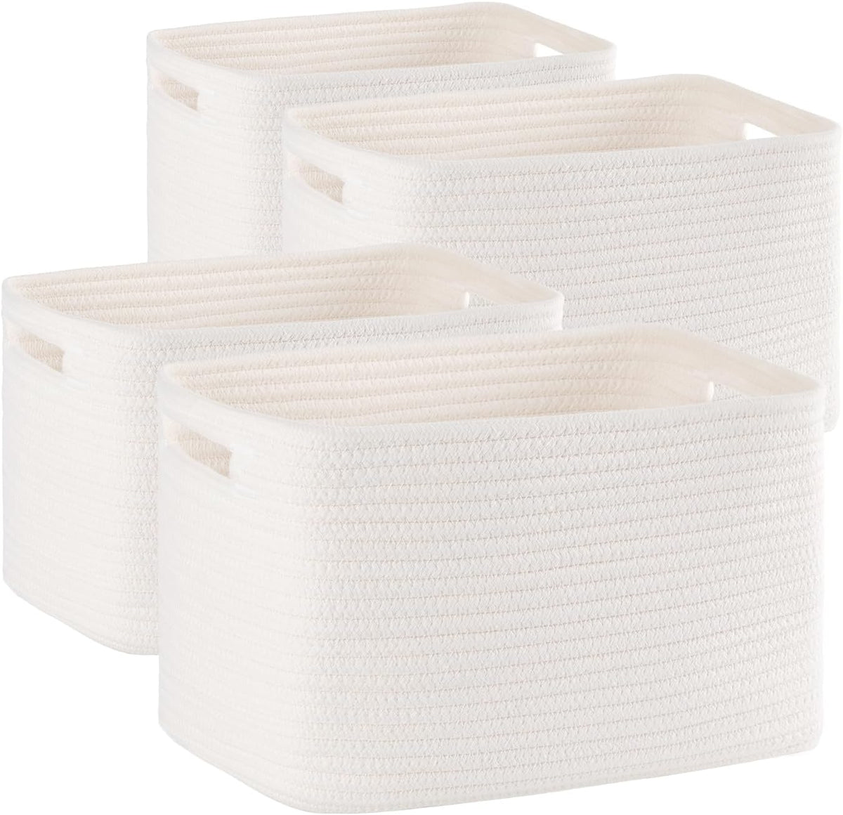 4 Pack Storage Baskets for Organizing, Woven Baskets for Shelves - Perfect for Toys, Books, Towels