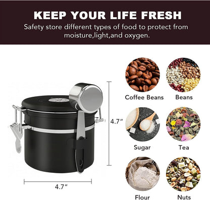 ShanSon Coffee Canister Airtight Coffee Container Stainless Steel Coffee Bean Storage Container