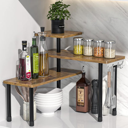 JayRex Countertop Organizer Organization, 3 Tier Moveable Corner Shelf Organizer for Kitchen
