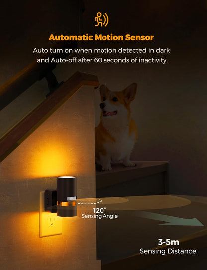 L LOHAS LED Motion Sensor Night Light Plug in, Night Lights Plug into Wall with Adjustable