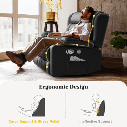 Loveseat Recliner Sofa Set with 2+1+1 Pieces, 2 Seater Minimalist Style Manual Pull Tab Reclining