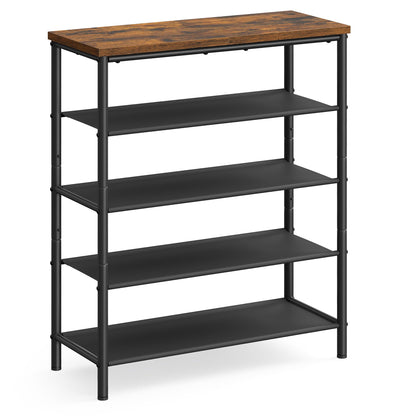 VASAGLE Shoe Rack, 5-Tier Shoe Storage Organizer for Entryway and Closet, Holds 12-16 Pairs of