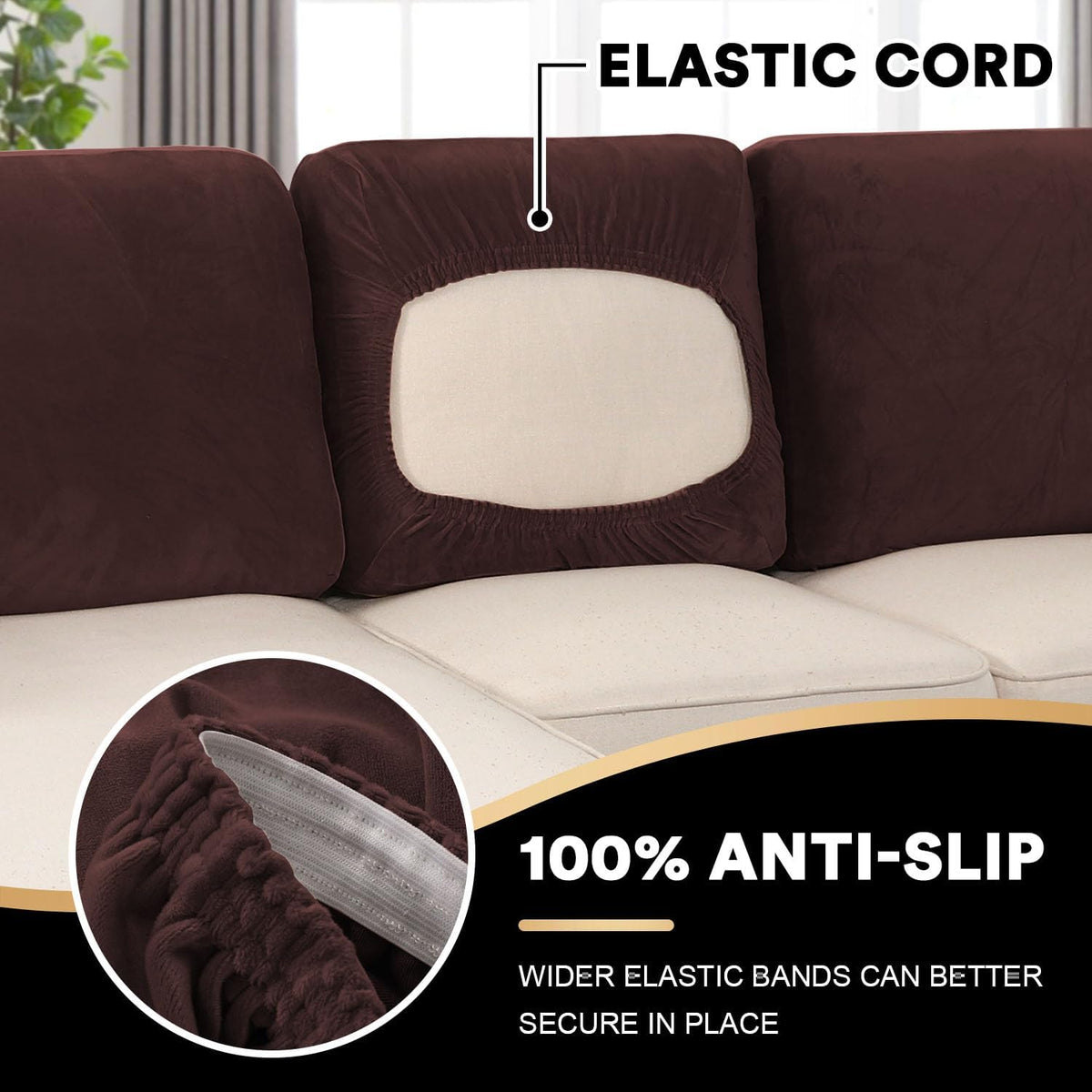 PrinceDeco Sectional Couch Covers Velvet Cushion Covers for Sectional Couch Cushion Covers for