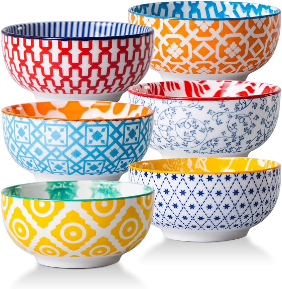 Ceramic Dipping Bowls Set - 4 Oz Small Dessert Bowl 3.5 Inch Porcelain Small Bowls for Side Dishes