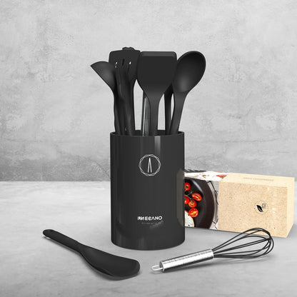 Silicone Cooking Utensils Set - 600°F Heat Resistant, Nonstick Kitchen Utensil Set with Spatulas