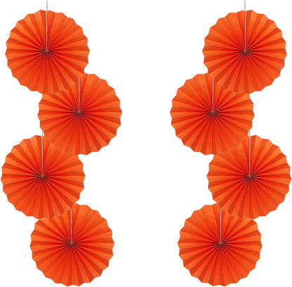 Orange Birthday Party Decorations,DIY Orange Paper Fans Hanging Decoration,12in Halloween Paper
