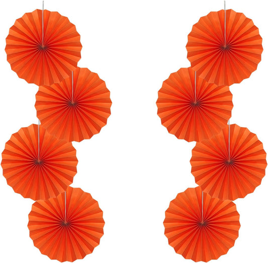 Orange Birthday Party Decorations,DIY Orange Paper Fans Hanging Decoration,12in Halloween Paper