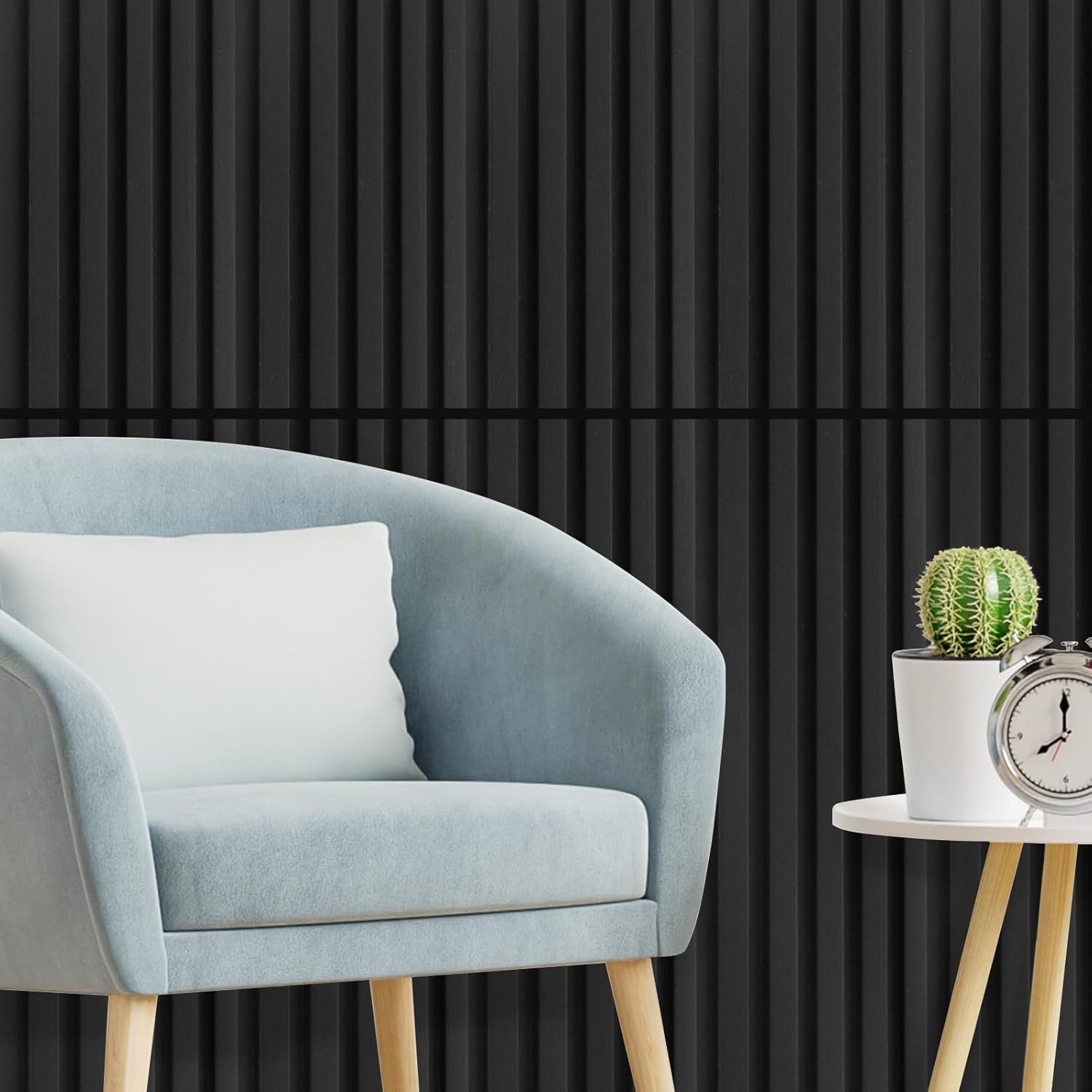 Art3d WPC Wainscoting Panels, 16-Pack 48 x 6 Inch 3D Wall Accents for Interior Wall Decor, Living