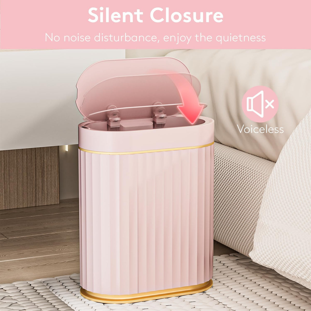 ELPHECO Sensor Trash Can 2 Gallon Waterproof Motion Sensor Trash Can, Automatic Bathroom Trash Bin