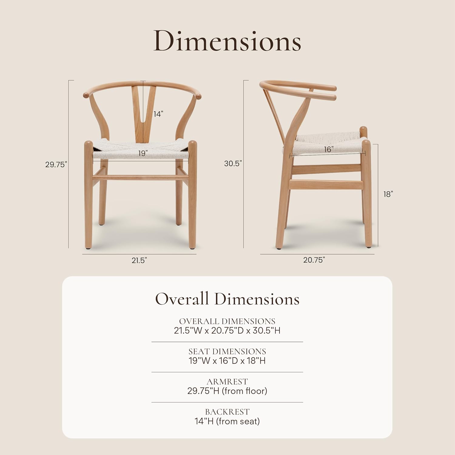 POLY & BARK Weave Chair, Single, Natural