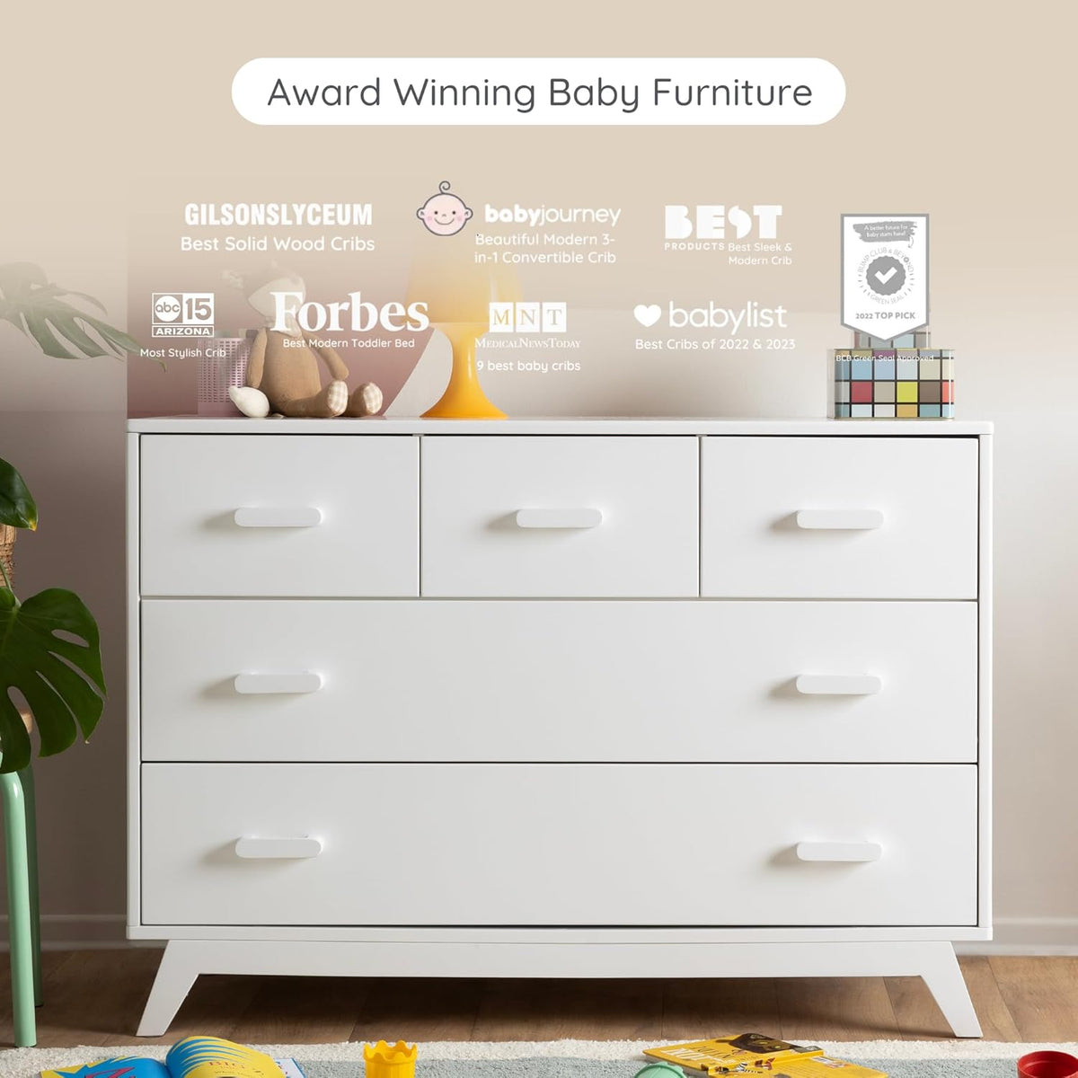 dadada Soho 5-Drawer Dresser for Nursery and Bedroom - Modern Design, Large Storage, Baby-Safe