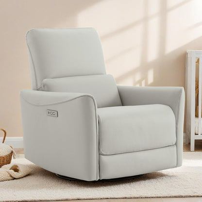 CHITA Power Recliner Chair Swivel Glider, FSC Certified Upholstered Faux Leather Living Room