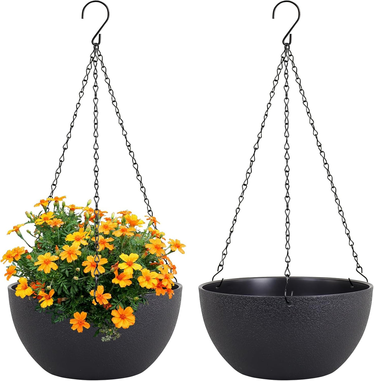 8 inch Small Hanging Planters Plant Pots for Indoor Outdoor Plants, 2 Pack Hanging Flower Pots with