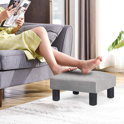 Joveco 15'' Small Foot Rest Stool Ottoman- Upholstered Footstool and Ottomans Small Footrest for