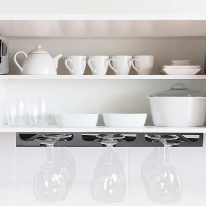 Wine Glass Rack - Under Cabinet Stemware Wine Glass Holder Glasses Storage Hanger Metal Hanging