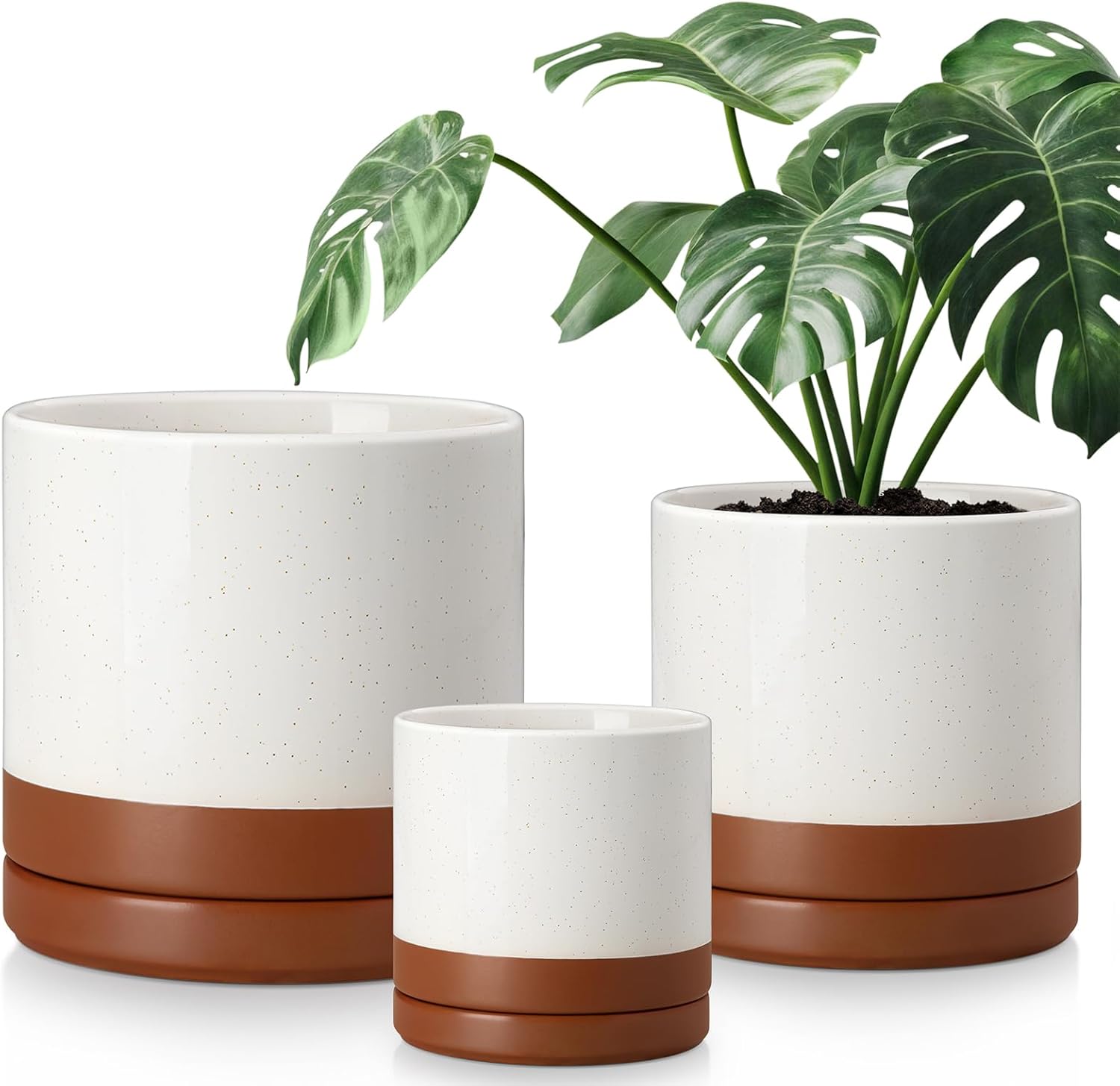 vancasso Ceramic Pots for Plants, Plant Pots for Indoor Plants, 6.25+8.25+10.25 Inch Ceramic