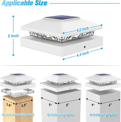 VOLISUN 4x4 Solar Post Cap Light 12pack,Solar Fence - Cap Lights Outdoor Waterproof for
