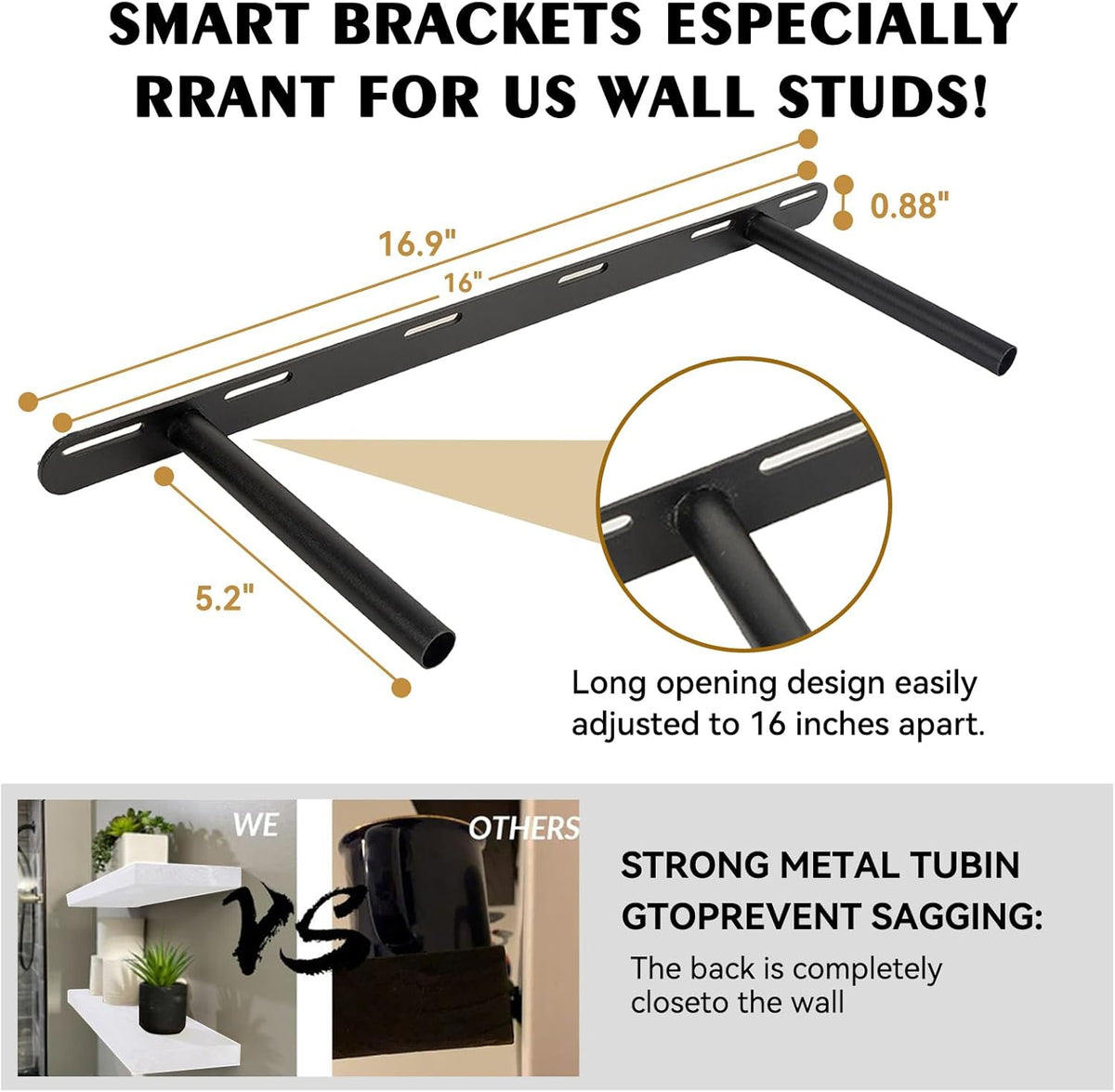 BGMG Wood Floating Shelves 24 inch Long,Rustic Solid Wooden Deep Wall Shelves for Bathroom Living