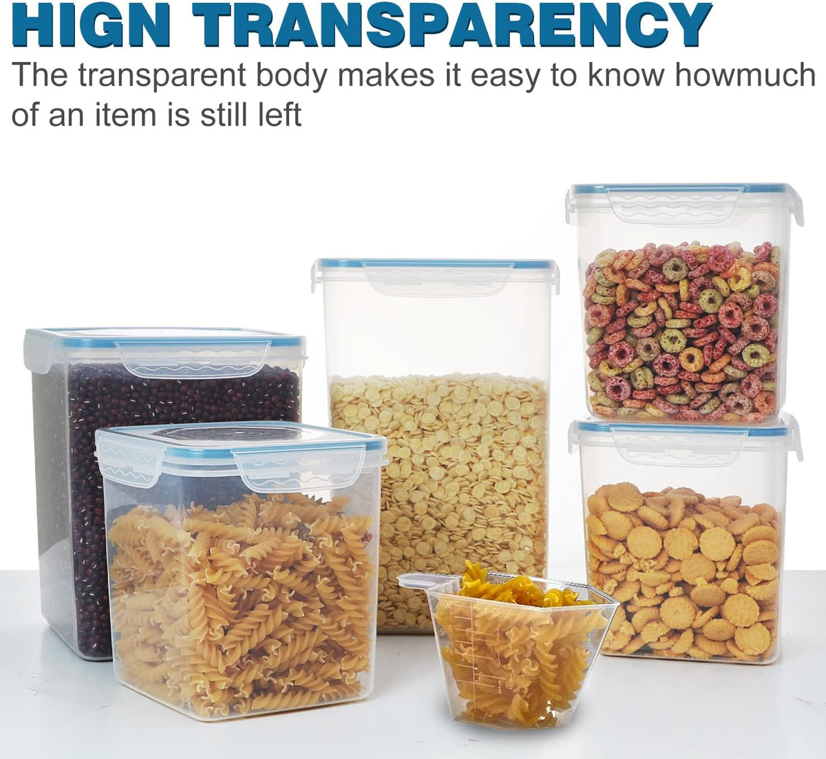 VERONES Large Tall Airtight Food Storage Containers, 10 PACK Plastic Airtight Kitchen & Pantry
