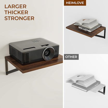 Heimlove 24" W x 12" D Wall Shelves for Books, 12 Inch Deep Floating Shelves Set of 3, Wide