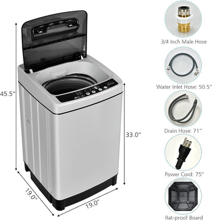 Giantex Full Automatic Washing Machine, 2 in 1 Portable Laundry Washer 1.5Cu.Ft 11lbs Capacity
