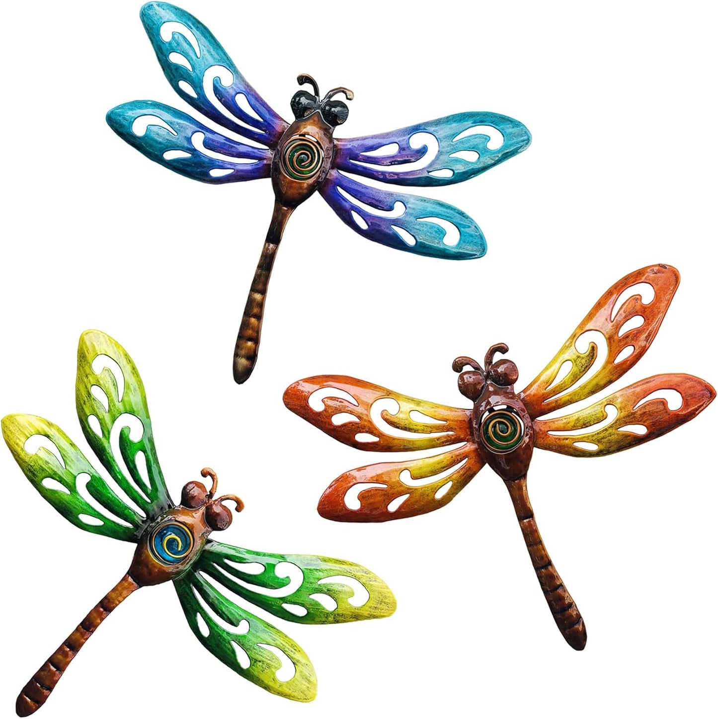 Yonivexis Metal Dragonfly Wall Decor Outdoor wall Art Hanging Decorations Living Room Bedroom Fence
