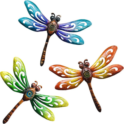 Yonivexis Metal Dragonfly Wall Decor Outdoor wall Art Hanging Decorations Living Room Bedroom Fence