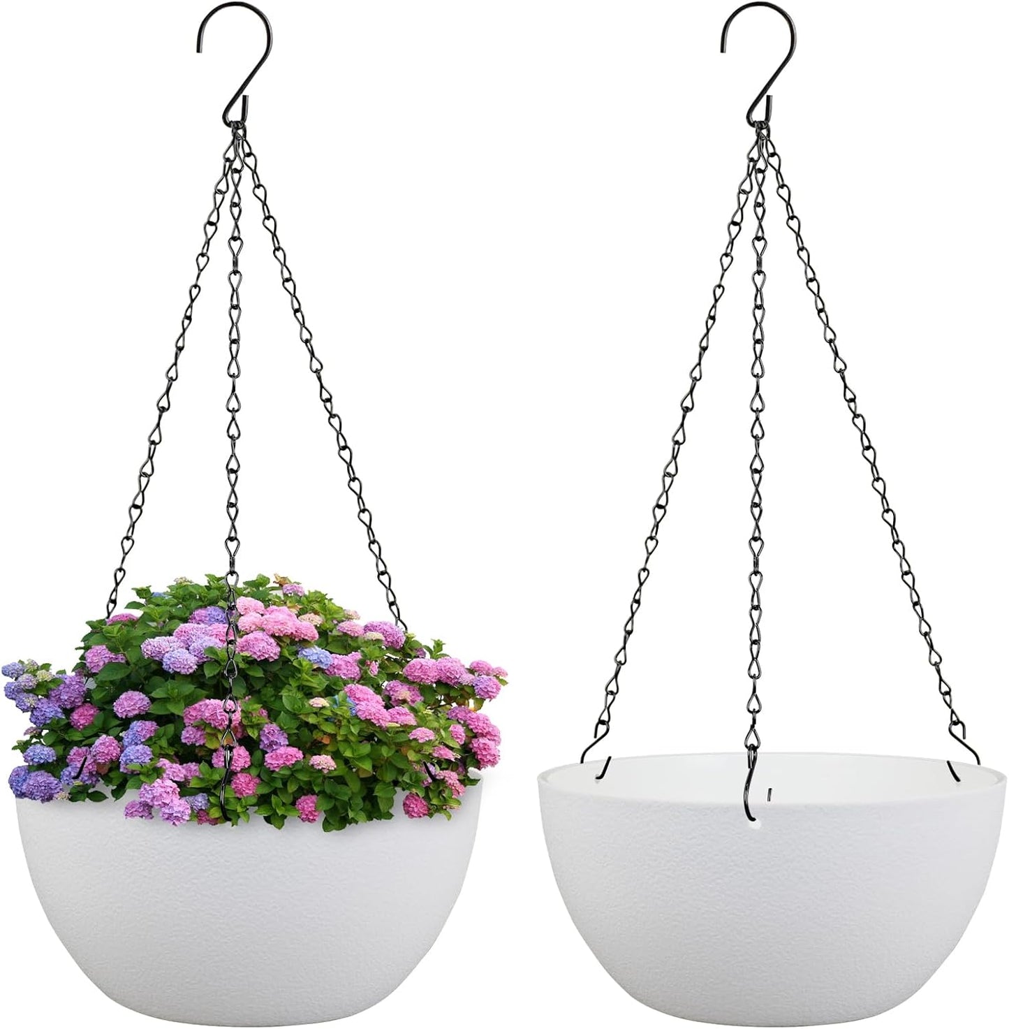 8 inch Small Hanging Planters for Indoor Outdoor Plants, 2 Pack Hanging Flower Pots with Drainage