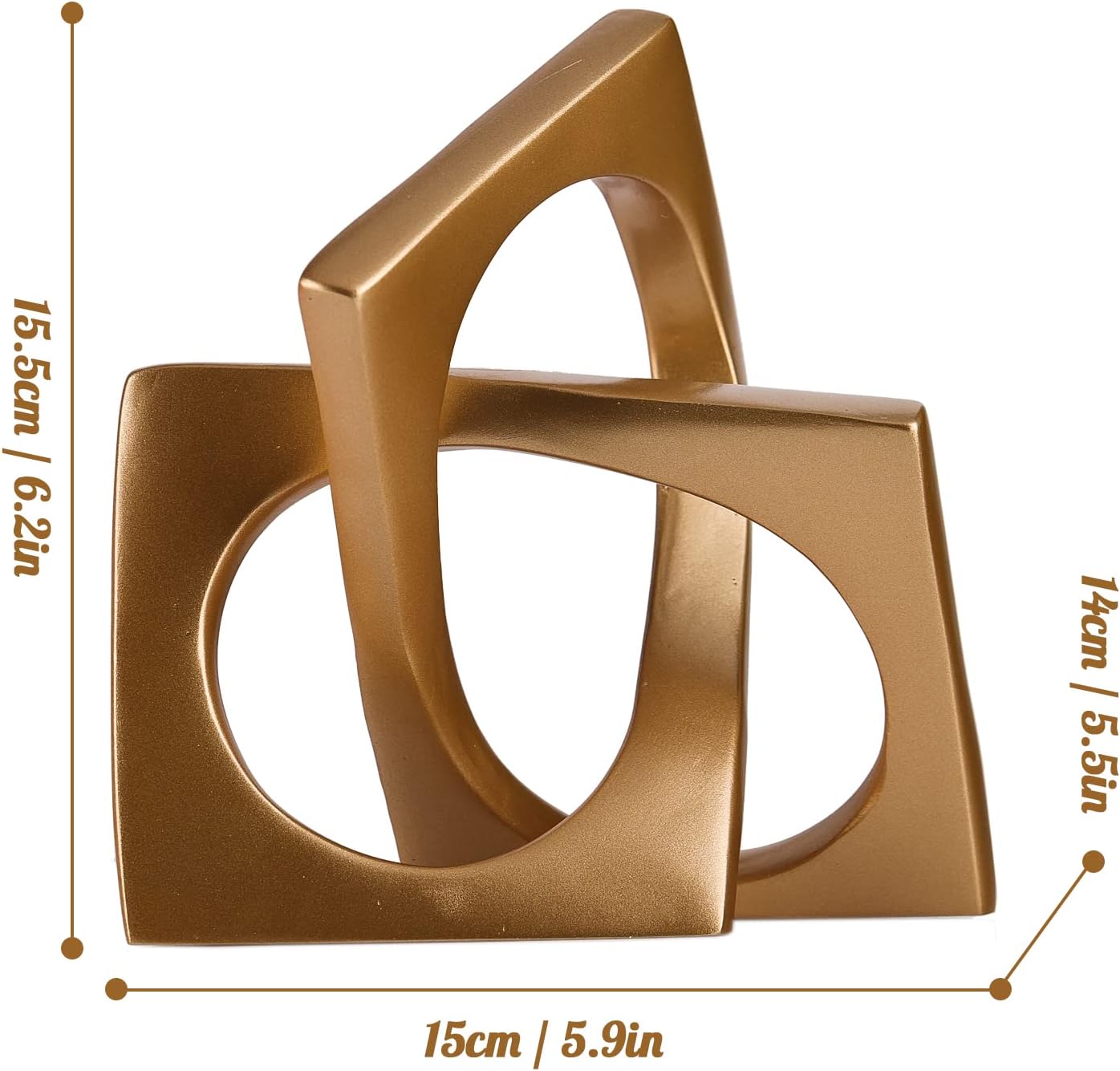 XMGZQ Gold Knot Statue for Coffee Table Centerpiece Decor,Modern Abstract Art Geometric Sculpture