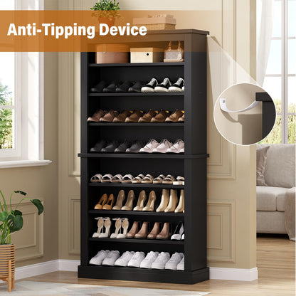 knoworld Freestanding Shoe Cabinet, Holds 40-45 Pairs, 71 Inch Tall 9-Tier Shoe Rack with