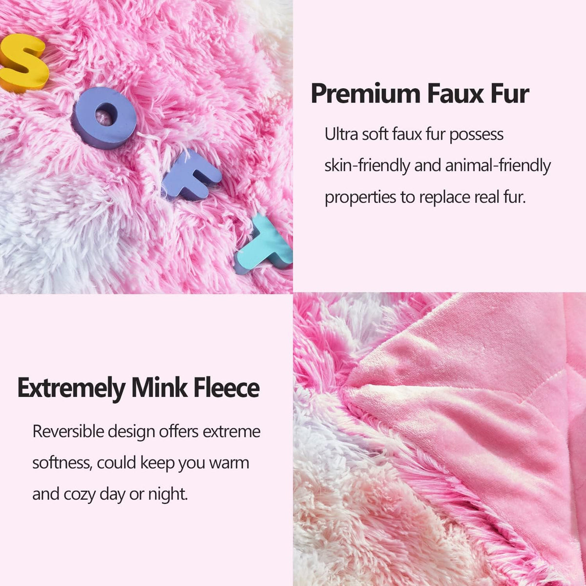 GONAAP Fuzzy Faux Fur Throw Blanket Tie-dye Rainbow Super Soft Cozy Plush Fuzzy Shaggy Blanket for