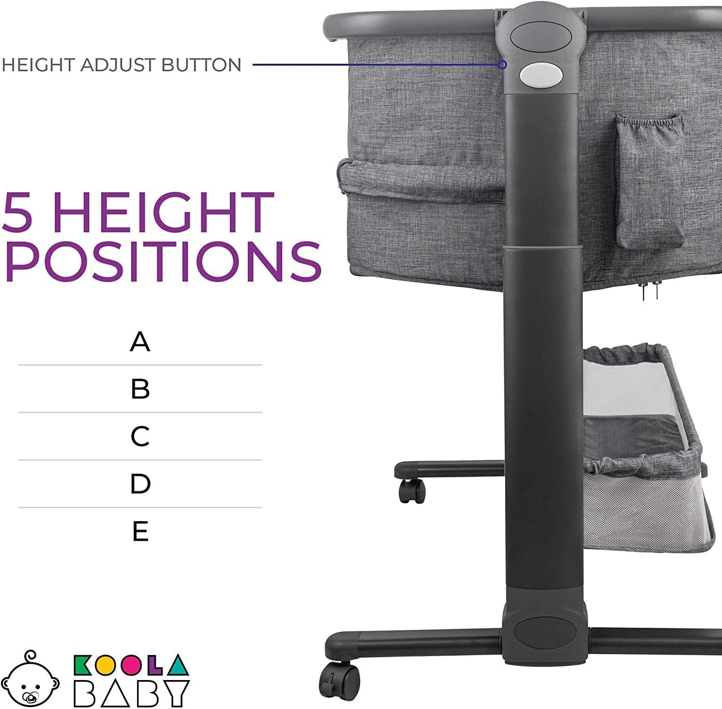 KoolerThings Baby Bassinet, Bedside Sleeper for Baby, Easy Folding Portable Crib with Storage