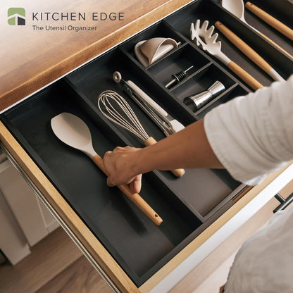 Adjustable Kitchen Drawer Organizer for Utensils and Junk, Food-Safe Contract Grade with 100%
