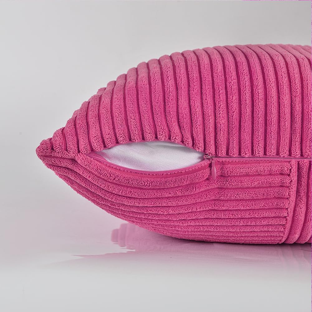 Fancy Homi 2 Packs Hot Pink Euro Decorative Throw Pillow Covers 26x26 Inch for Couch Bed Sofa