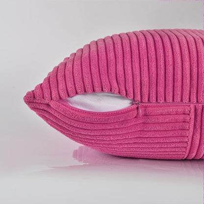 Fancy Homi 2 Packs Hot Pink Lumbar Decorative Throw Pillow Covers 12x20 Inch for Living Room Couch