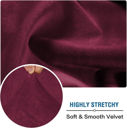H.VERSAILTEX Velvet Stretch Couch Cushion Cover Plush Cushion Slipcover for Chair Loveseat Sofa