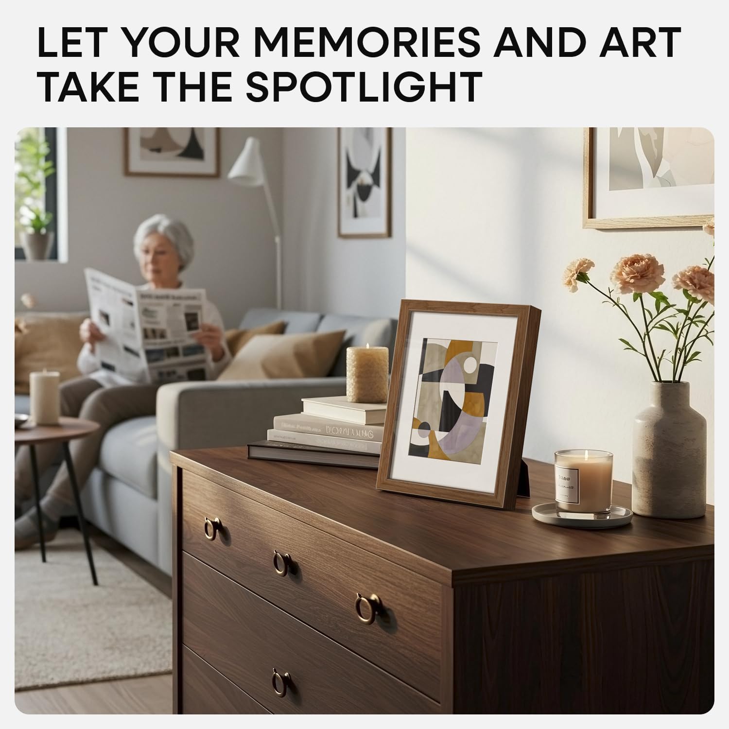 Homeforia A5 Wood Picture Frame, High-End Natural Oak 5.8x8.3 Frame Matted to 4.1x5.8 inch Photo
