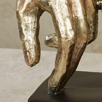 Touch of Class Lingering Hold Hands Table Sculpture Gold - Pinky Promise Statues - Desk Statue for