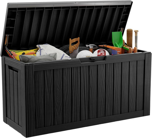 DRATO 80 Gallon Large Deck Box, Outdoor Storage Box for Patio Furniture, Patio Cushions, Gardening